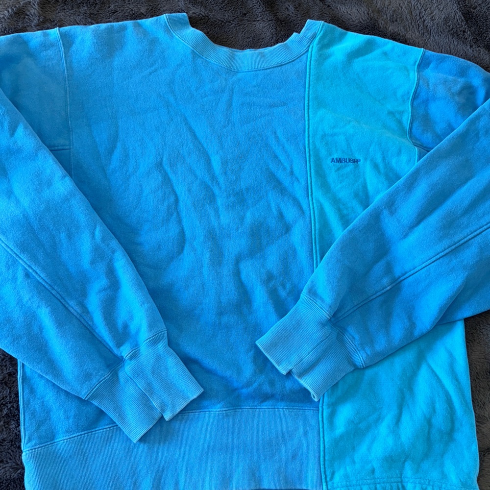 Authentic AMBUSH asymmetrical blue sweatshirt size 2 (US 6)